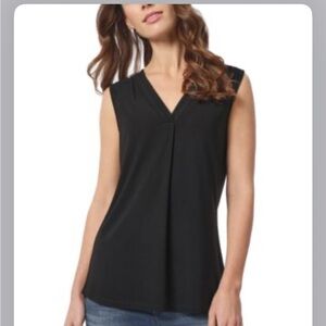 Black Sleeveless V-Neck Top
